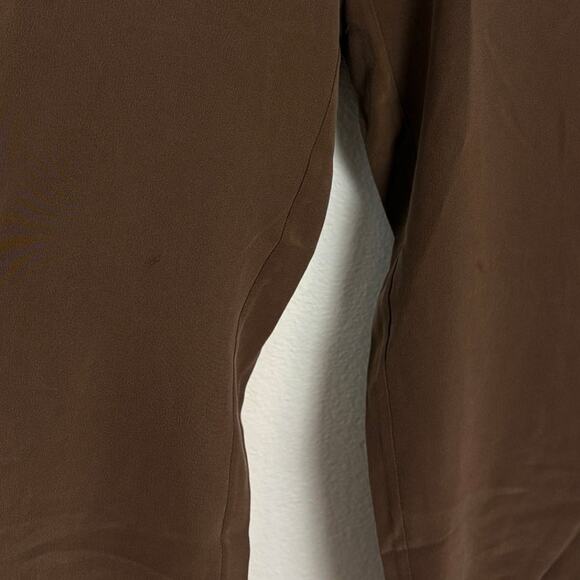 NWT Grana Chinese Silk Flat Front Pants in Mocha Brown XS - Picture 4 of 6